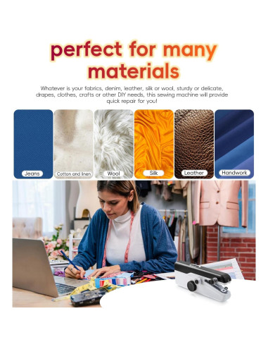 Máquina de Coser de Mano Portátil MNIFRJ - Negra, 20.6x3.6x6.4cm