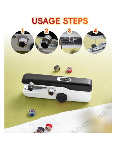 Máquina de Coser de Mano Portátil MNIFRJ - Negra, 20.6x3.6x6.4cm