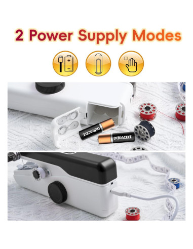 Máquina de Coser de Mano Portátil MNIFRJ - Negra, 20.6x3.6x6.4cm