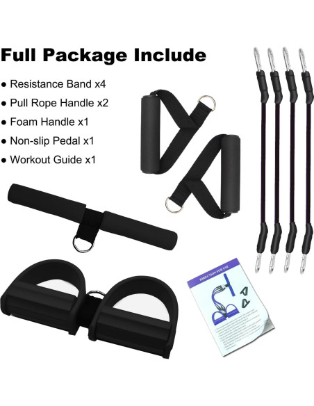 Banda de Resistencia Sanmily 4 Tubos Ajustable para Fitness