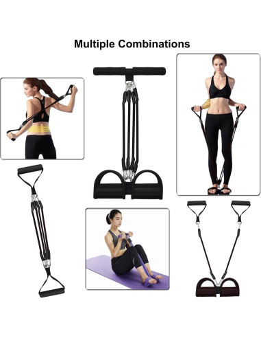 Banda de Resistencia Sanmily 4 Tubos Ajustable para Fitness