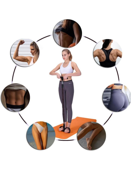 Banda de Resistencia Sanmily 4 Tubos Ajustable para Fitness