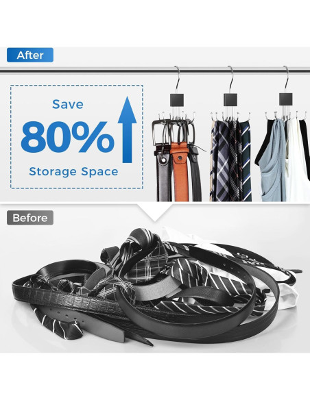 Perchero Organizador de Cinturones HAILMAJOR 24 Cinturones Rotativo Perchero Organizador de Cinturones HAILMAJOR 24 Cinturones Rotativo