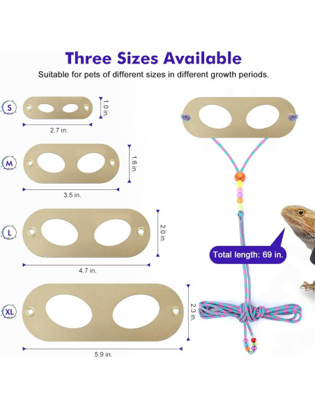 Arnés Ajustable para Lagartija Dragón Barbudo LIKZINWA - 4 Tamaños
