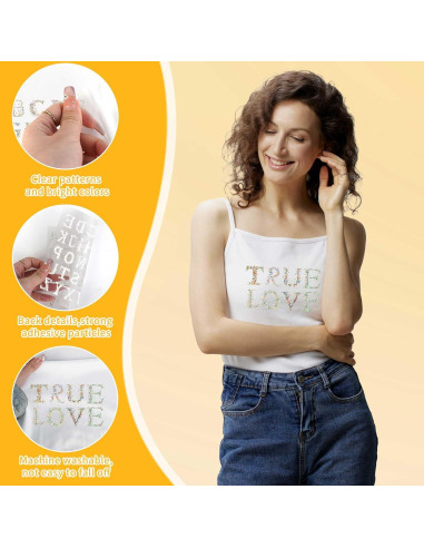 Transferencias de Letras Florales DTF 9 Pcs para Planchar - CRASHOT