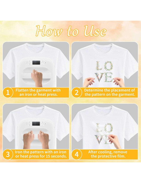 Transferencias de Letras Florales DTF 9 Pcs para Planchar - CRASHOT