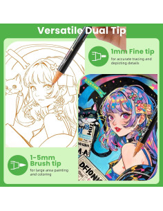 Conjunto de 120 Marcadores Acrílicos FEGLEEN Doble Punta 2