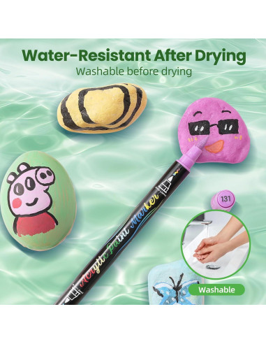 Conjunto de 120 Marcadores Acrílicos FEGLEEN Doble Punta