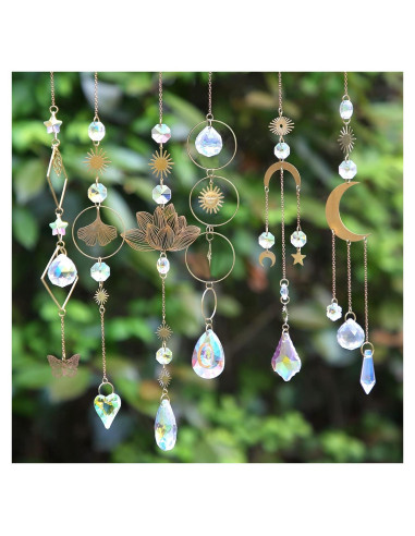 6 Piezas Atrapa Rayos de Sol Worgree Cristales Colgantes