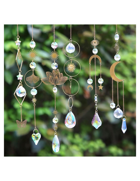 6 Piezas Atrapa Rayos de Sol Worgree Cristales Colgantes