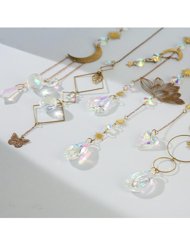 6 Piezas Atrapa Rayos de Sol Worgree Cristales Colgantes