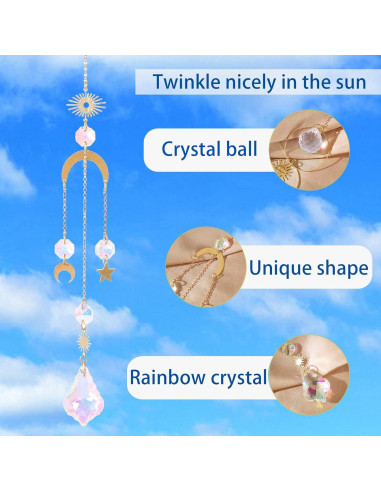6 Piezas Atrapa Rayos de Sol Worgree Cristales Colgantes
