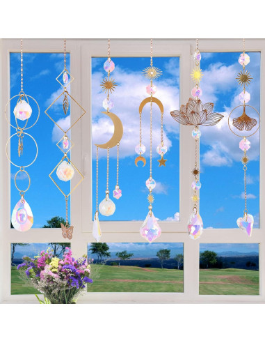 6 Piezas Atrapa Rayos de Sol Worgree Cristales Colgantes