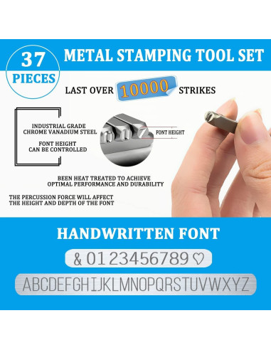 Kit de Estampado de Metal BESTNULE 38 Piezas Letras y Números