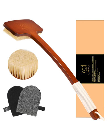 Set de Exfoliación ICANdOIT con Cepillo de Espalda y Guante Facial