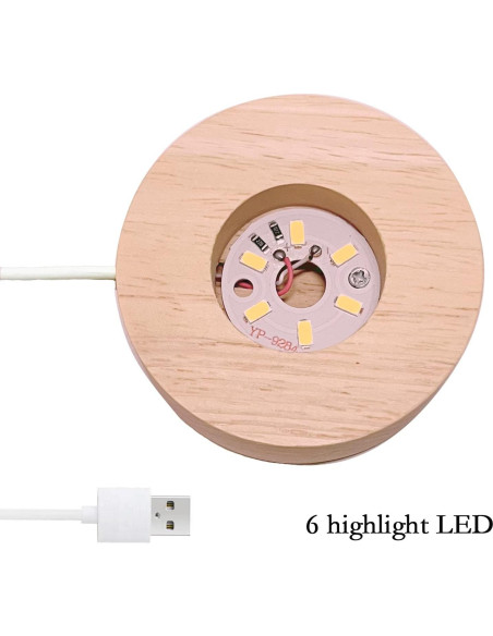 Bola de Cristal 3D Sistema Solar Linsiter 80mm con Base LED