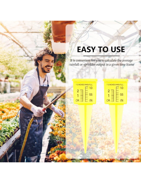 Medidor de Lluvia Housoutil 2PCS para Jardín 13.4cm