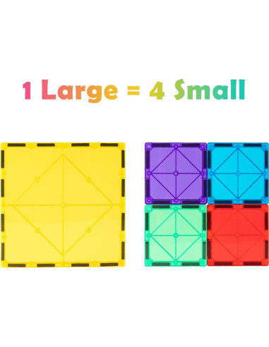 Gemmicc 12 PCS Azulejos Magnéticos Jumbo para Construcción STEM