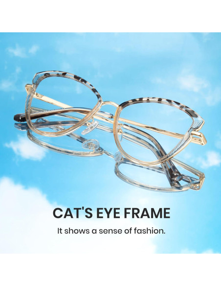 Gafas de Luz Azul Cyxus Ojo de Gato Metal Dorado Lente Clara Gafas de Luz Azul Cyxus Ojo de Gato Metal Dorado Lente Clara