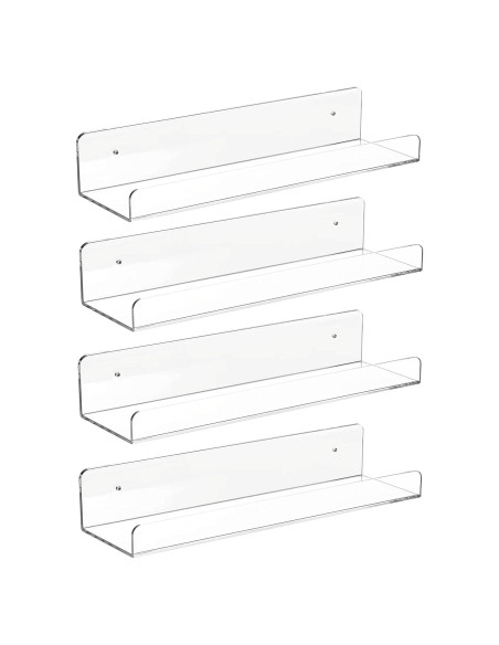 Estante Flotante Acrílico Transparente CY Craft 4 PCS 38.4 cm