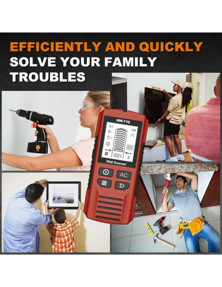 Buscador de Vigas 5-en-1 XMKJ Rojo Inferno - Detector de Pared