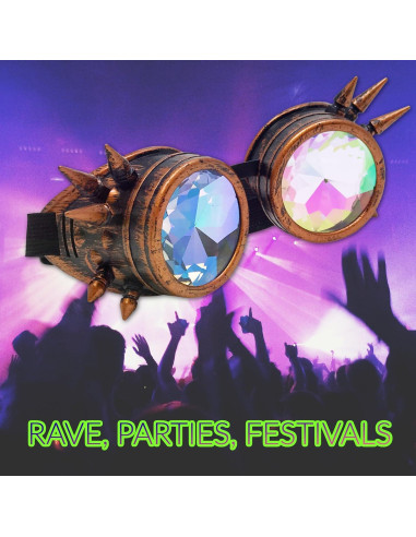 Gafas Steampunk Rave Umbrellalaboratory Caleidoscopio Arcoíris