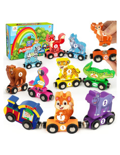 Juego de Tren de Madera Vanmor Magnético para Niños 3-5 Años