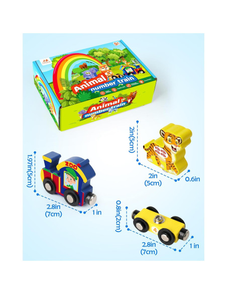 Juego de Tren de Madera Vanmor Magnético para Niños 3-5 Años Juego de Tren de Madera Vanmor Magnético para Niños 3-5 Años