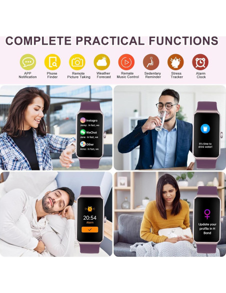 Rastreador de Fitness Bakoor con Pantalla 1.47" y 100+ Modos