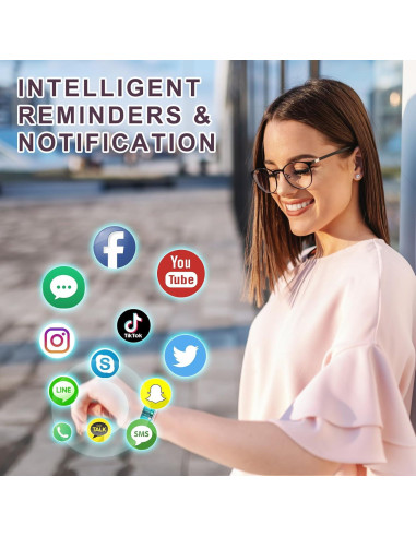 Rastreador de Fitness Bakoor con Pantalla 1.47" y 100+ Modos