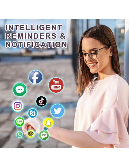 Rastreador de Fitness Bakoor con Pantalla 1.47" y 100+ Modos