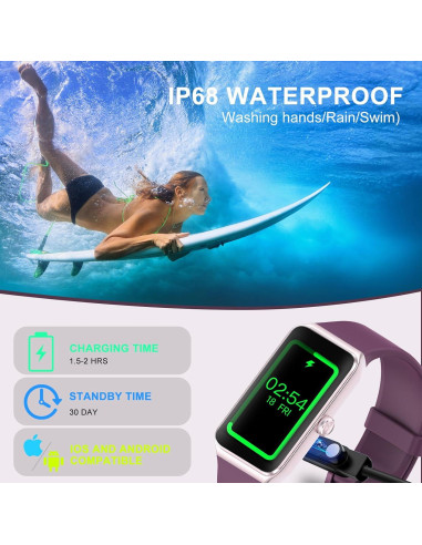 Rastreador de Fitness Bakoor con Pantalla 1.47" y 100+ Modos