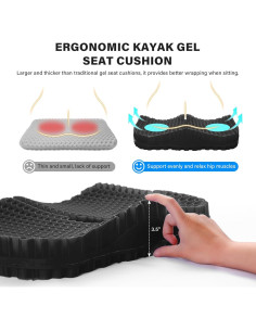 Cojín de Asiento de Gel Bilbear para Kayak y Canoa 42x35cm 2