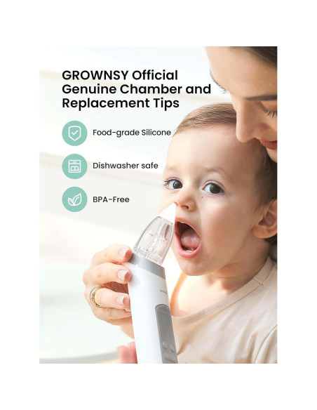 Cámara de Succión Nasal GROWNSY Mejorada + 3 Puntas Silicona