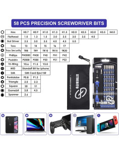 STREBITO Kit de Destornilladores 79 en 1 con 58 Puntas 2