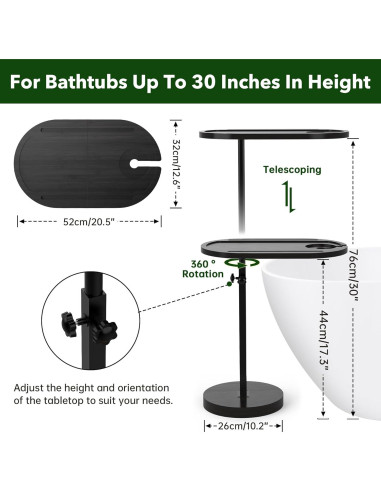 Mesa de bandeja de TV giratoria NiHome de bambú 52x32 cm