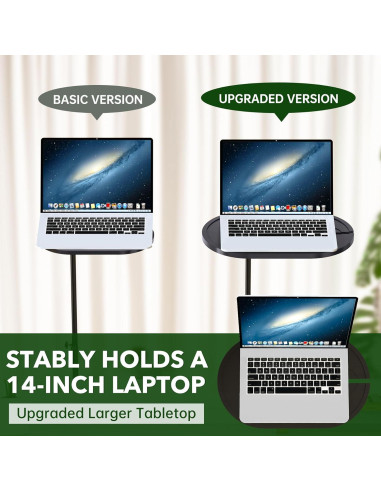 Mesa de bandeja de TV giratoria NiHome de bambú 52x32 cm