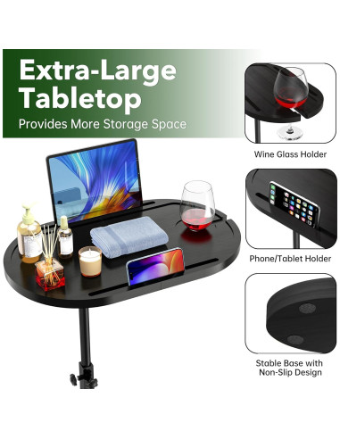 Mesa de bandeja de TV giratoria NiHome de bambú 52x32 cm