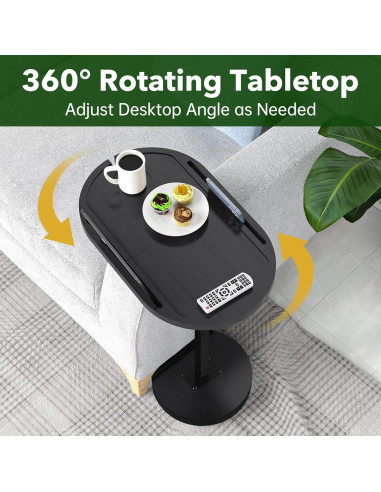 Mesa de bandeja de TV giratoria NiHome de bambú 52x32 cm