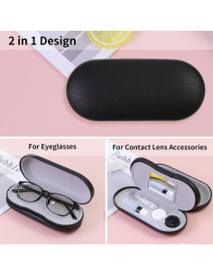 Estuche 2 en 1 para Lentes de Contacto y Gafas SCYJH Negro 2