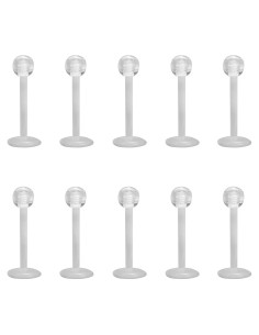 Pendientes Transparentes de Cartílago Bioflex 16g - 10 Piezas