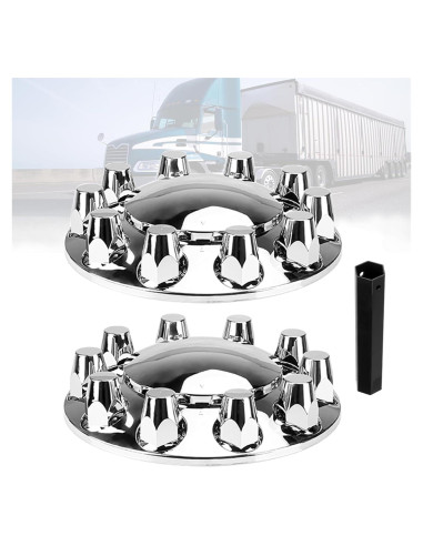 Cubiertas de Eje Frontal Autsurles 33mm Cromadas - Kit de 2