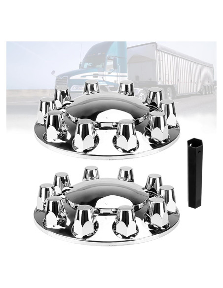 Cubiertas de Eje Frontal Autsurles 33mm Cromadas - Kit de 2