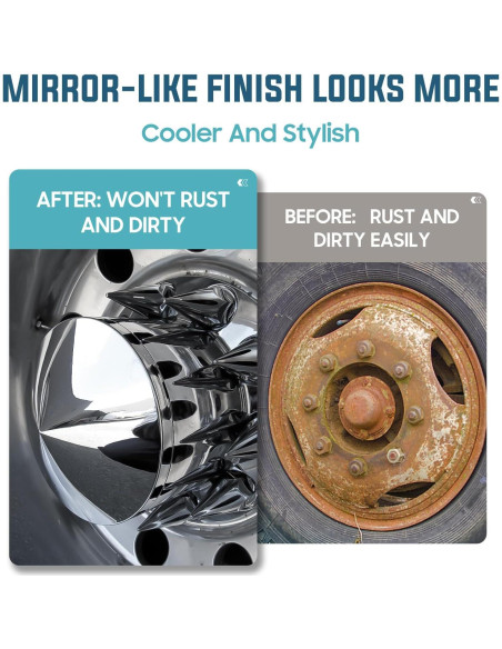 Cubiertas de Eje Frontal Autsurles 33mm Cromadas - Kit de 2