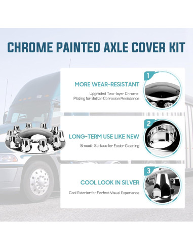 Cubiertas de Eje Frontal Autsurles 33mm Cromadas - Kit de 2