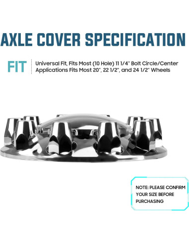 Cubiertas de Eje Frontal Autsurles 33mm Cromadas - Kit de 2