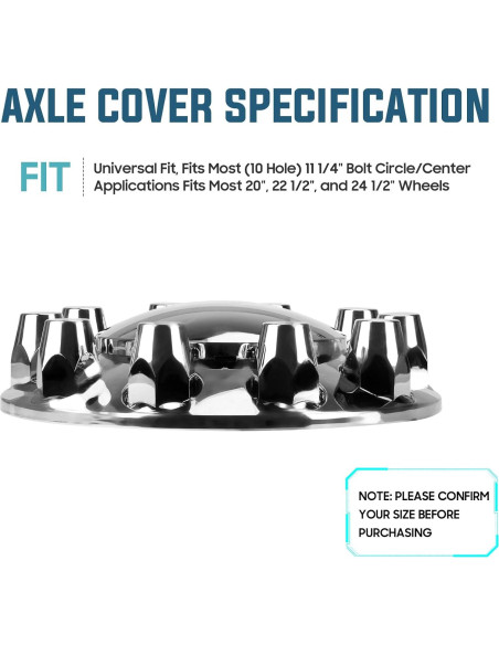 Cubiertas de Eje Frontal Autsurles 33mm Cromadas - Kit de 2