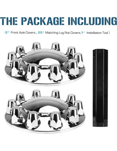 Cubiertas de Eje Frontal Autsurles 33mm Cromadas - Kit de 2