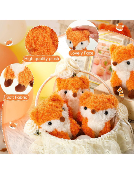 Set de 4 Zorros de Peluche Aoriher 13 cm para Niños Set de 4 Zorros de Peluche Aoriher 13 cm para Niños