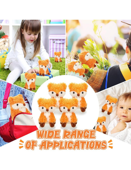 Set de 4 Zorros de Peluche Aoriher 13 cm para Niños Set de 4 Zorros de Peluche Aoriher 13 cm para Niños